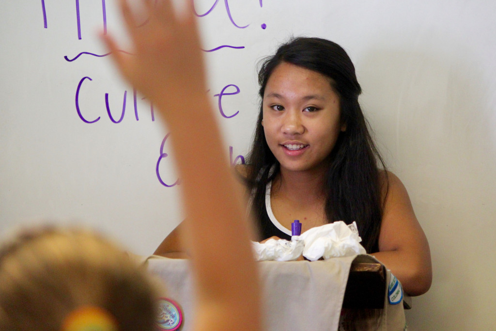 Four local Girl Scouts, including Brooke Marcia, 13, created a camp that tackled health, leadership, the arts and diversity. [John-Henry Doucette/The Princess Anne Independent News]