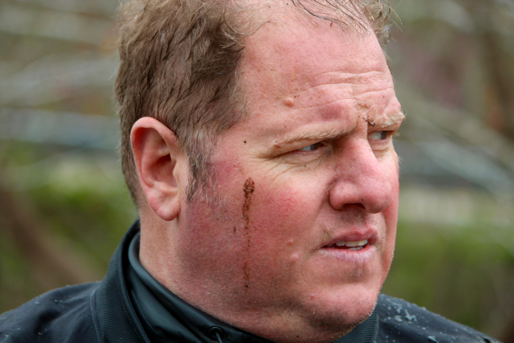 Master Police Officer Brian Decker, a member of the marine patrol and dive team who helped in the rescue, came back muddy. [John-Henry Doucette/The Princess Anne Independent News]