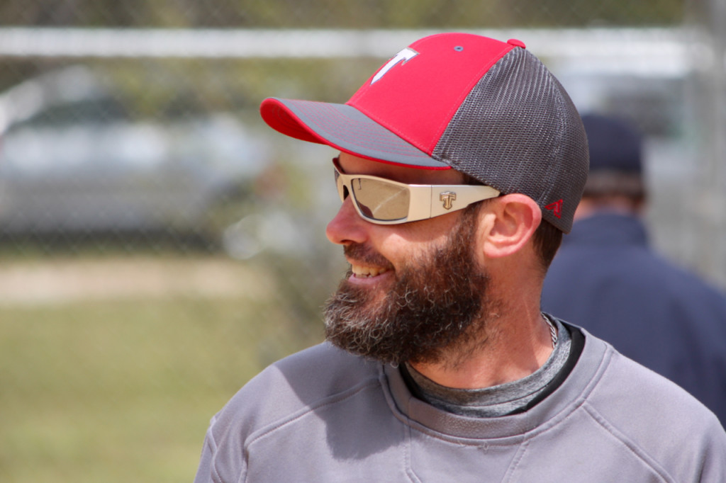 Derrick Howell, photographed at the field he built in his Blackwater back year, in April 2016. [John-Henry Doucette/The Princess Anne Independent News]