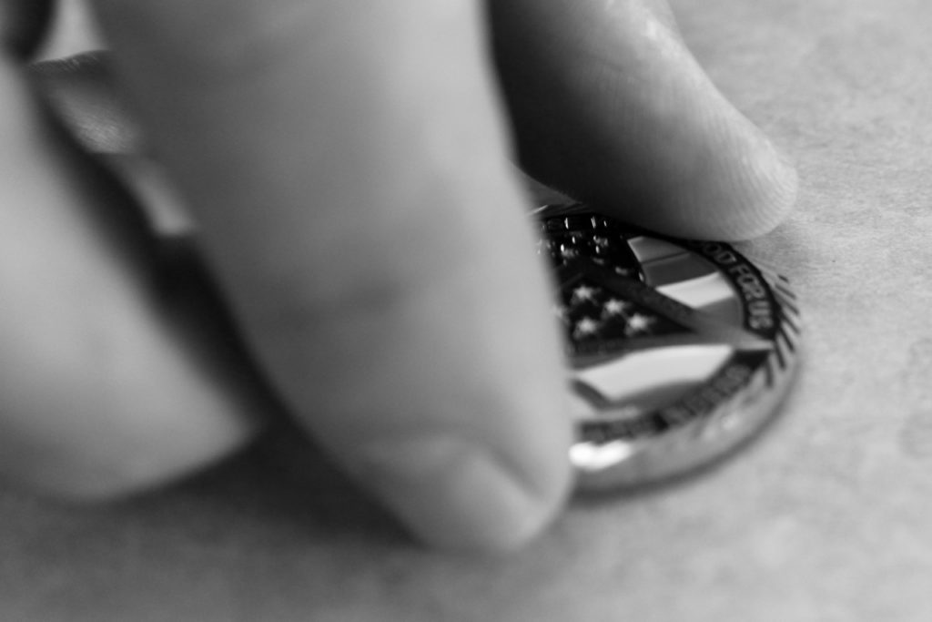 The coin Bear gave to his friend. [John-Henry Doucette/The Princess Anne Independent News]