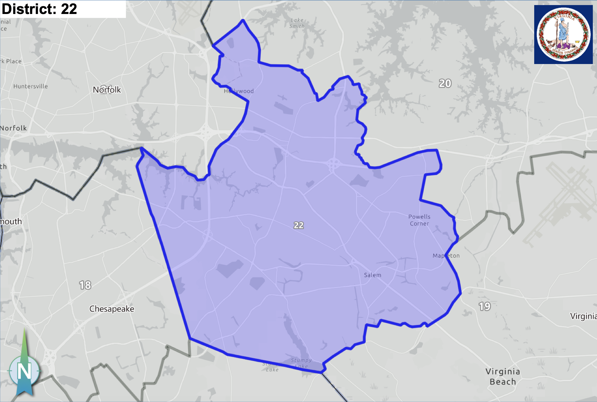 Virginia SD22 Map 2023 